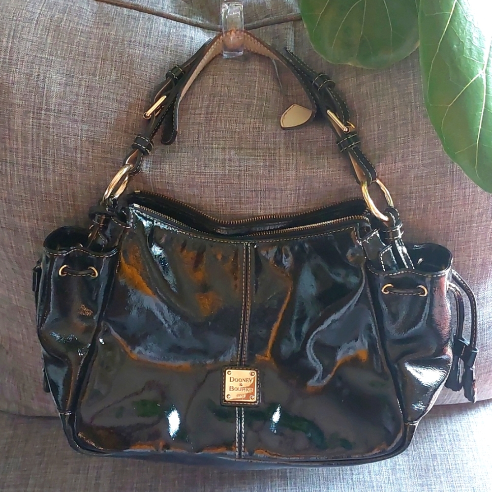 Downey Burke vintage patent leather Satchel